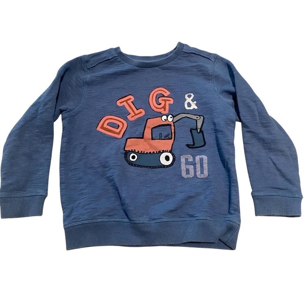 Next Direct Boys 4-5yr Pullover Thin Sweatshirt Sweater Dig Construction Truck